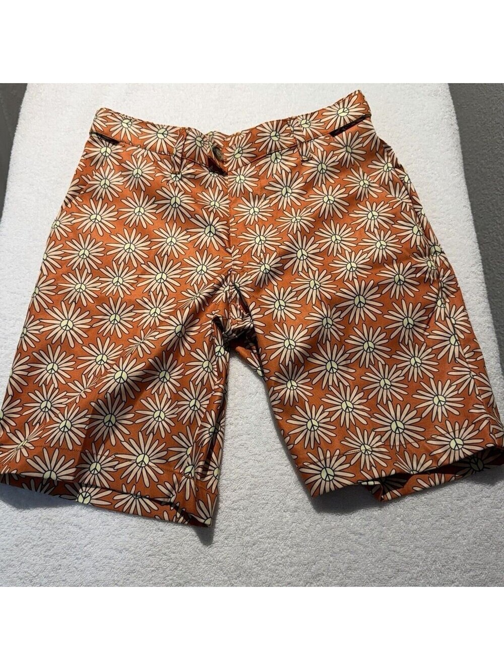 Loudmouth Golf Men’s Shorts Sz 28 Peace Flower Men's Buffet Waist